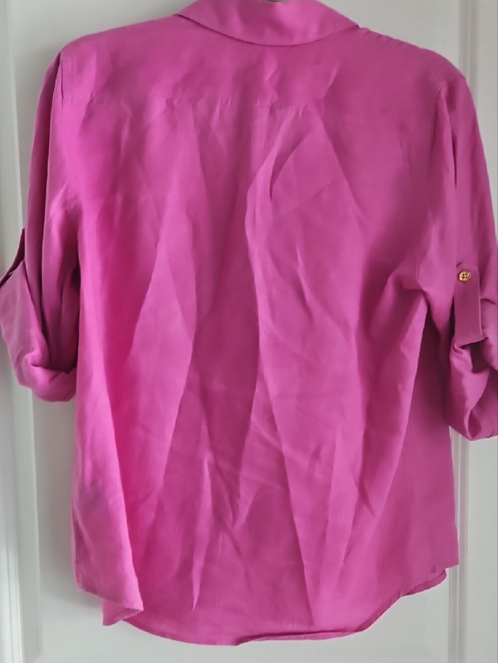 Lauren Ralph Lauren Hot Pink Linen Shirt - Picture 3 of 3